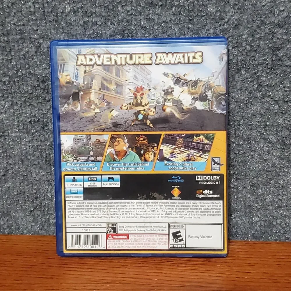 Knack (Sony PlayStation 4, 2013) Working PS4 Adventure Fantasy Video Game
